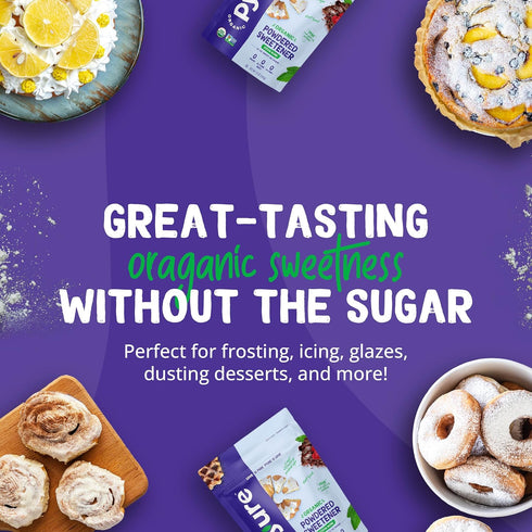 12 oz Pyure Organic Powdered Sweetener | Sugar-Free Confectioners Sugar Substitute for Baking | Keto, Gluten-Free, Zero
