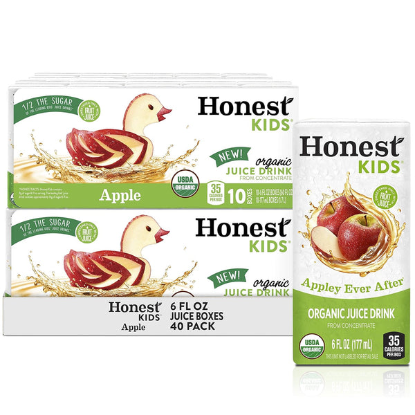 Honest Kids Organic Juice Drink, Appley Ever After, 6.75 fl oz Juice Box, Pack