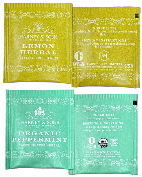 40 Count Packs, Harney & Sons Assorted Tea Bag Sampler Harney Decaf Tea Bags Variety Herbal Tea Bundle Caffeine Free