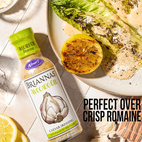 100% 10 oz. BRIANNAS - Avocado Oil Caesar Dressing - Nutrient Rich, Keto Friendly, Dairy Free Salad Dressing made