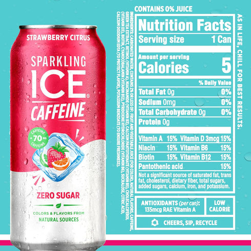 Pack,Flavored Antioxidants,16 oz,(Citrus Citrus),(Pack 24) Sparkling Ice Caffeine Variety Sparkling Water,Zero