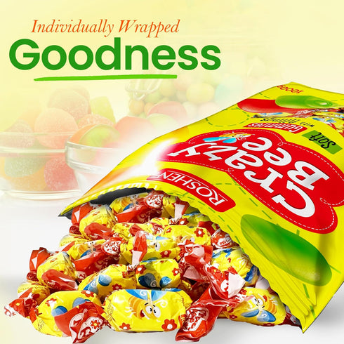 2.2 lbs (1 (Pack 2) Roshen Crazy Bee Jelly Candy, Assorted Fruit Flavors with Soft Fruit Filling, Bulk kg) Individually