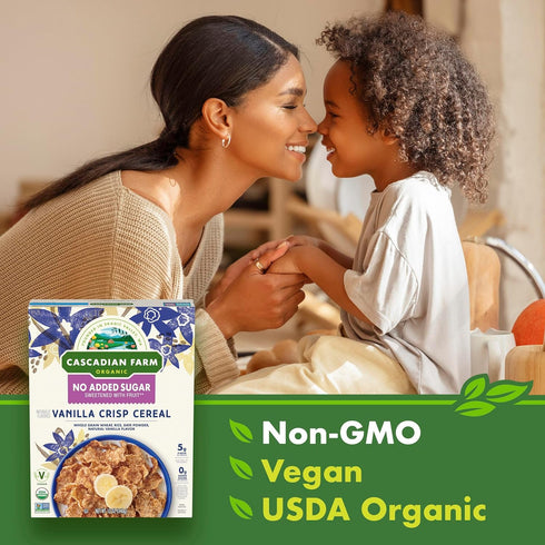 12 oz Cascadian Farm Organic Vanilla Crisp Cereal, No Added Sugar