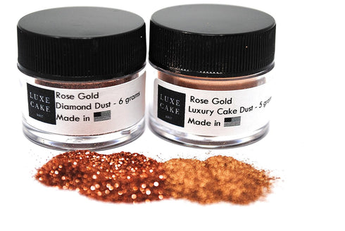 Rose Gold Luxury Diamond Dust Set (2 Pack) - Glitter & Luster Dust, 11 grams total, USA Made
