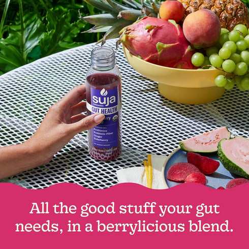12 oz Suja Organic Gut Health Elderberry Ginger Cold Pressed Juice Drink, fl Bottle