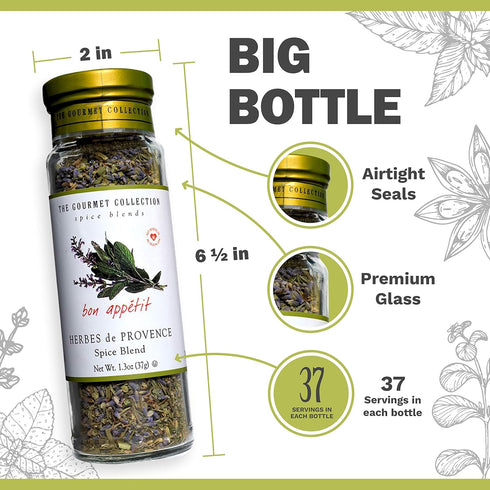 156 The Gourmet Collection Seasoning Blend & Spice Collection: Herbes De Provence Spice Blend with Lavender: Salt-free: