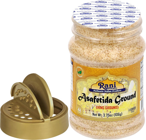 3.75oz (106g) Rani Asafetida (Hing) Ground PET Jar ~ All Natural | Salt Free | Vegan | Non-GMO | Kosher | Asafoetida