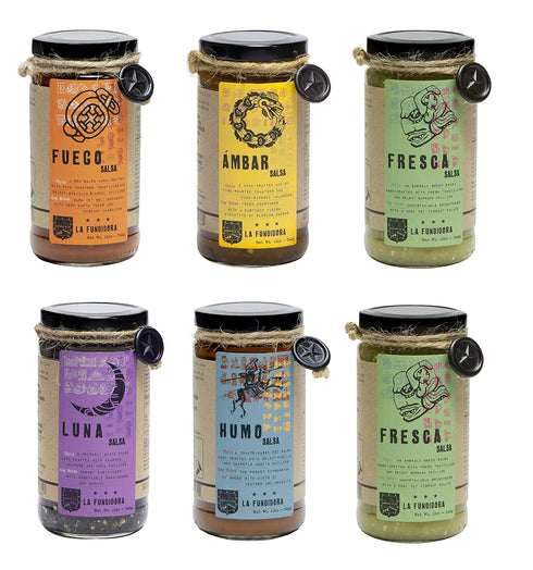 La Fundidora Mexican Medium Hot Salsa Sampler, Traditional Authentic Homemade Style Recipe,