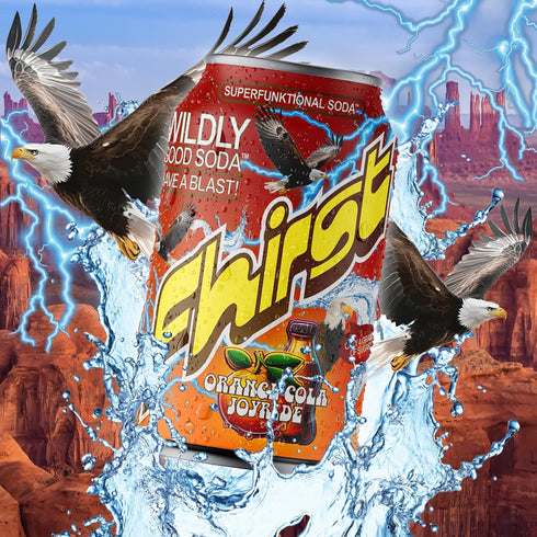 FHIRST 12 OZ 12 Pack Probiotic & Prebiotic Orange Cola Joyride, Gluten Free & Low Sugar Sparkling Drink