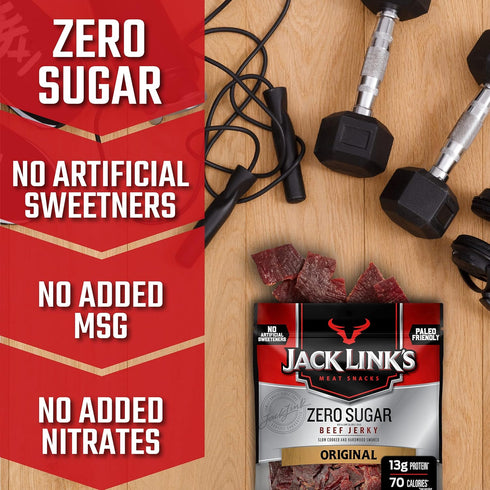 13g 70 2.3 oz Jack Link's Beef Jerky, Zero Sugar, Paleo Friendly Snack with No Artificial Sweeteners, of Protein