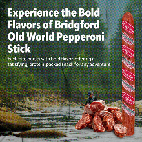 16 oz Pack 6 Bridgford Old World Pepperoni Stick of - Naturally Smoked Pepperoni Stick for Pizza and Sandwiches - High