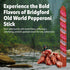 16 oz Pack 6 Bridgford Old World Pepperoni Stick of - Naturally Smoked Pepperoni Stick for Pizza and Sandwiches - High