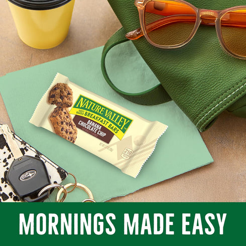 5 8.85 oz, (Pack 6) Nature Valley Soft Baked Breakfast Bars, Banana Chocolate Chip, Morning Snacks, Bars