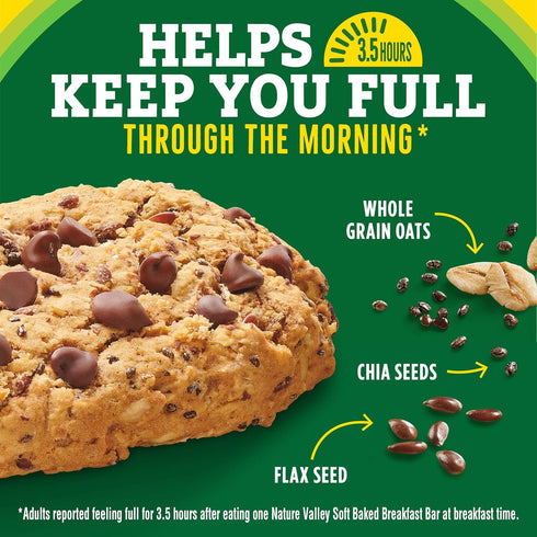 5 8.85 oz Nature Valley Soft Baked Breakfast Bars, Banana Chocolate Chip, Morning Snacks, Bars