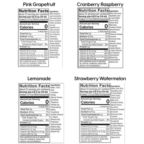 Pack 0 14.8 Oz (Pack 4) SodaStream Variety Drink Mixes, Calories, Fl