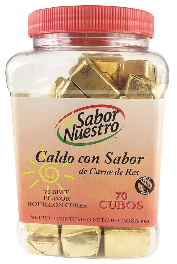 SABOR NUESTRO - Caldo con Sabor de Carne de Res - Beef Flavor Bouillon