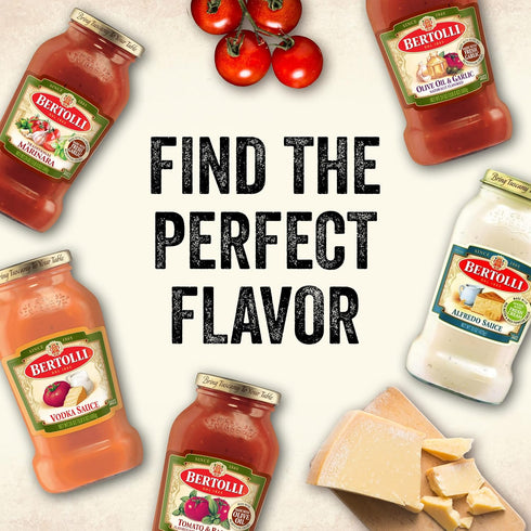 Bertolli Vineyard Marinara Sauce 24 oz with Merlot Wine, Authentic Tuscan Style Pasta Sauce with Vine-Ripened Tomatoes,