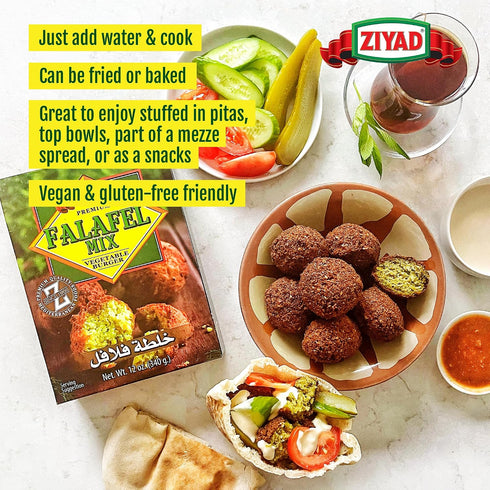 12 oz Ziyad Falafel Dry Mix - Gluten-Free, Vegan, Non-GMO, No Additives, No Preservatives - Vegan/Vegetarian Spice Mix
