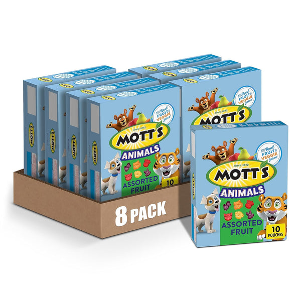 Mott's Fruit Flavored Snacks, Animals Assorted Fruit, Gluten Free Snack, 10 Ct,