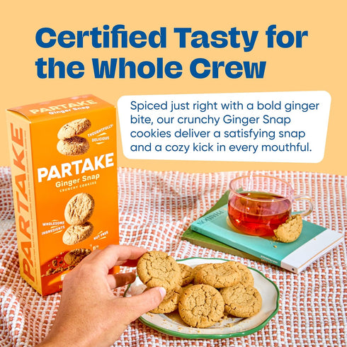 9 (3 Pack, 5.5 oz Gluten Free Partake Crunchy Ginger Snap - Vegan - Free From the Top Allergens Including Dairy, Wheat