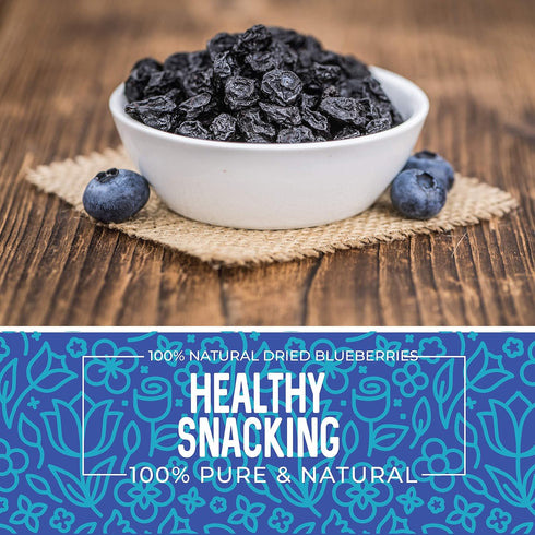 1 16 oz. Herbaila Whole Dried Blueberries, No Sugar Added, Bulk, Dehydrated, Dried Unsweetened Blueberries, All