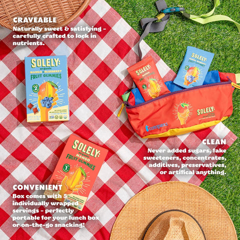 Gummies (Pack 6 5 30 (3.5 oz) SOLELY - Organic Mango & Guava Whole Fruit of Boxes, Bags per Box) - Real Fresh Fruit