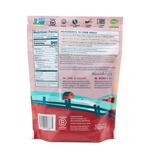 4 Count, 12 Oz Seven Sundays Farmers Market Organic Almond Date Currant Muesli Cereal - Pouch - Certified Gluten Free