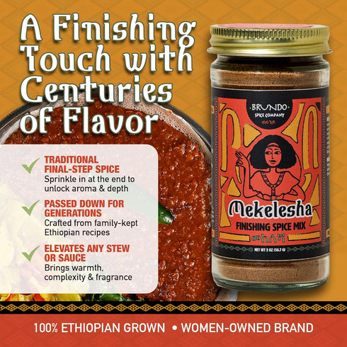 2oz Brundo Ethiopian Spice Company Mekelesha Authentic Ethiopian Finishing Spice Mix Hand Crafted Processed