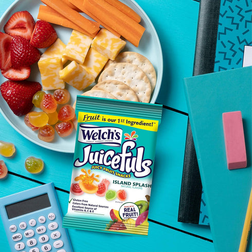 Pack, 4 oz (Pack 12) Welch's Juicefuls Juicy Fruit Snacks, Mixed Fruit, Berry Blast & Island Splash Fruit Gushers