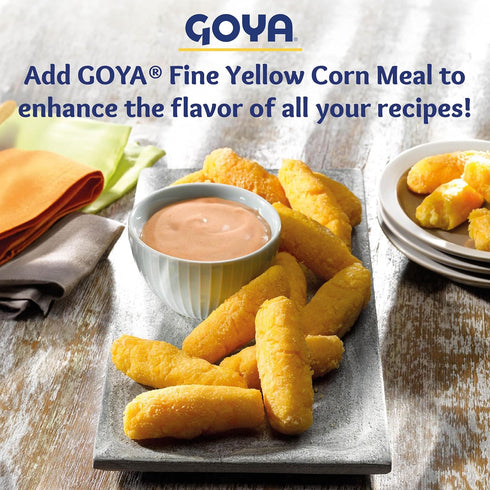 24oz. Yellow Cornmeal by Goya, Gluten Free Cornmeal, Harina De Maiz, Fine Ground Corn Flour for Cornbread, Cornmeal