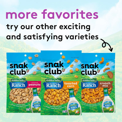 7 oz Snak Club Almonds with Hidden Valley Ranch Seasoning, Roasted Almonds, Gluten-Free and Kosher Snack, Resealable