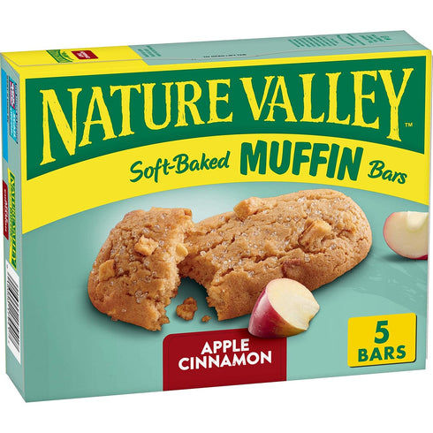 Nature Valley Soft-Baked Muffin Bars, Apple Cinnamon, Snack Bars, 5 Bars, 6.2