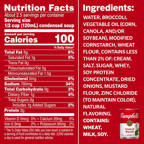 10.5 Oz Campbell's Condensed Cream of Broccoli Soup, Can