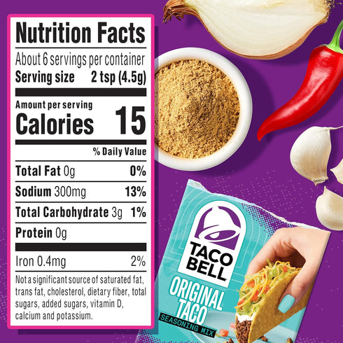 (1 oz Packets (Pack 24)) Taco Bell Original Taco Seasoning Mix