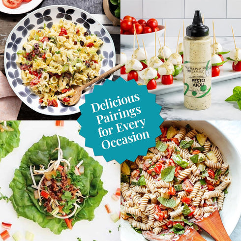 12.5 oz Terrapin Ridge Farms Pesto Aioli Garnishing Sauce Bright Basil & Garlic Flavor Perfect for Grilled Chicken