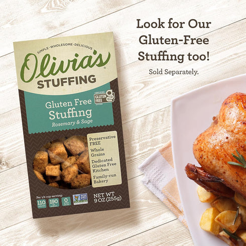 .75 Oz (50 count) Olivias Gluten Free Croutons For Salad Crunchy Garlic Soup Crouton Made from Seasoned Ancient Grain