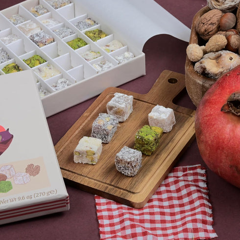 36 Biteyz Nutty Turkish Delight, Vegan Candy Gift Box - Assorted Gourmet Treats with Pistachios, Walnuts, Hazelnuts