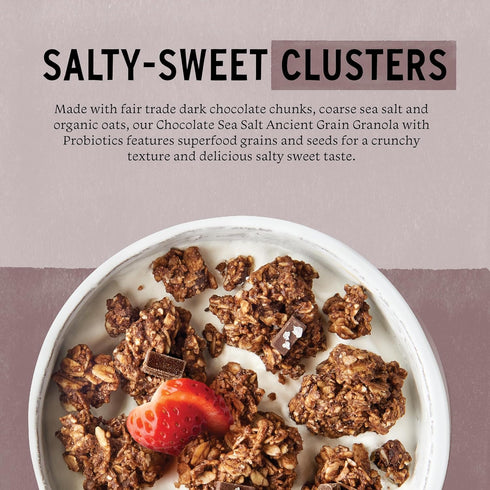 Purely Elizabeth Chocolate Sea Salt Ancient Grain Granola, Gluten-Free, Non-GMO, 8oz Bag
