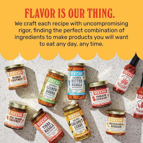 9 Brooklyn Delhi Roasted Garlic Achaar - Ounces - Spicy, Lemony, Savory, Sweet Flavor - Made with a mix of Indian