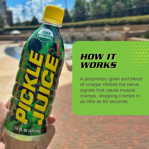 Immediately 16 oz, 12 Pack Pickle Juice Sports Drink - Relieves Cramps - Electrolyte Pickle Juice for Day & Night Time