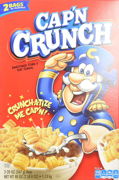 40 Cap'N Crunch Sweetened Corn and Oat Cereal, Ounce