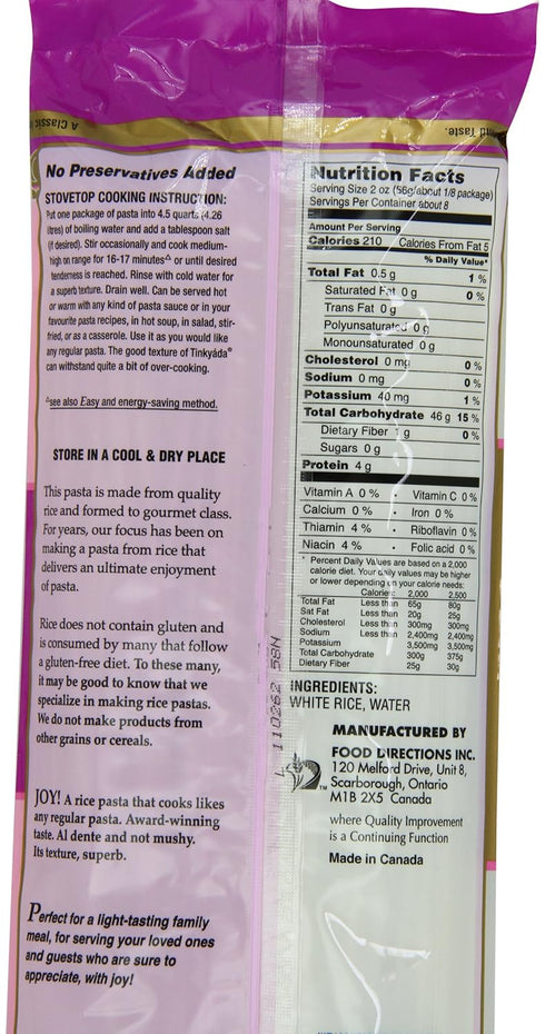 Tinkyada 16 12) White Rice Pasta Spaghetti Ounces (Case