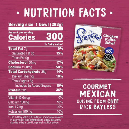frontera Frozen 10 oz. Chicken Fajita Bowl, Meal