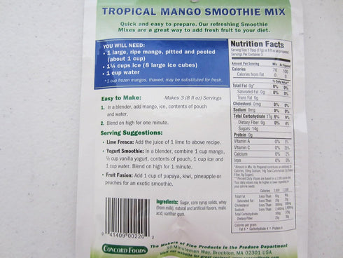 1.8-Ounce Packages (Pack 18 Concord Tropical Mango Smoothie Mix, of )