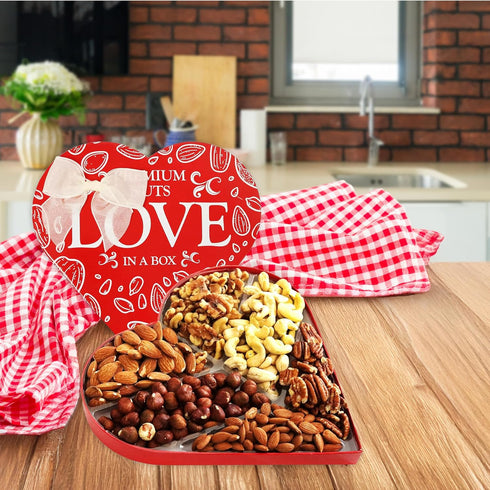 2 Pack Anna and Sarah Premium Mixed Nuts Large Size Heart Shaped Gift Basket, Walnut-Almond-Cashew-Oregon