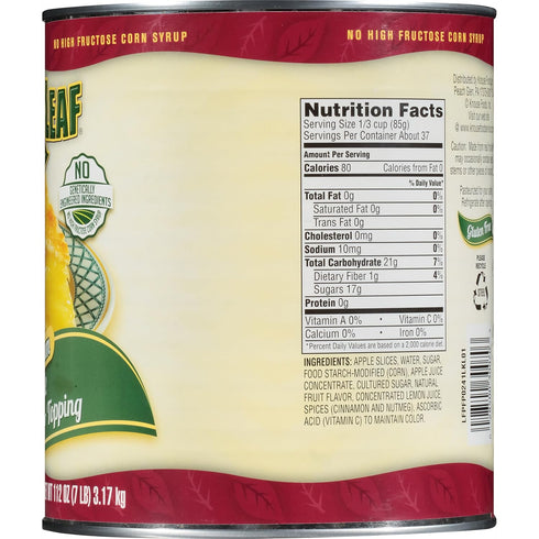 Lucky Leaf 112 Premium Clean Label Apple Fruit Filling or Topping Can, Apple, Ounce