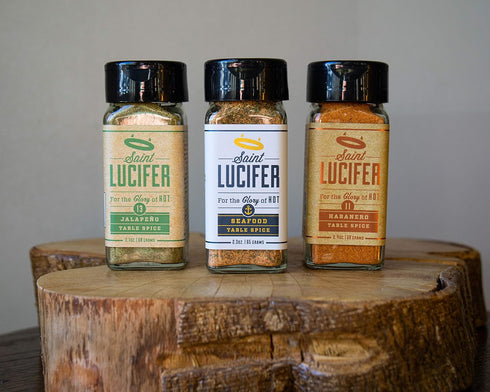 Pack, 3x 2.4 oz Saint Lucifer, Triple Combo | Habanero, Jalapeo, and Seafood Seasonings, Made In The USA, Gluten Free