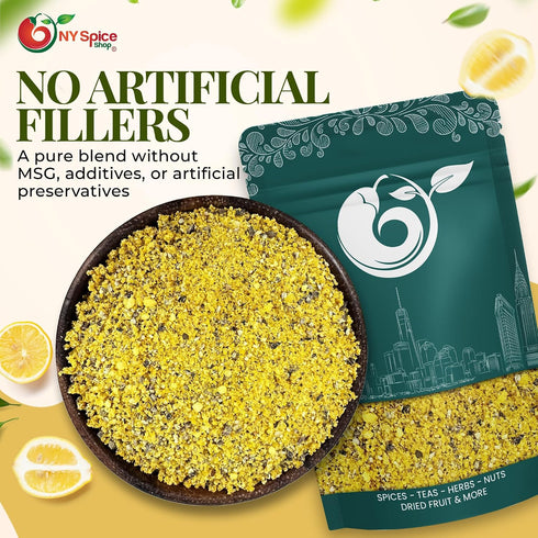 80 NY Spice Shop Lemon Pepper Seasoning - Ounce Zesty Lemon and Cracked Black Pepper Blend - All-Purpose Spice Mix