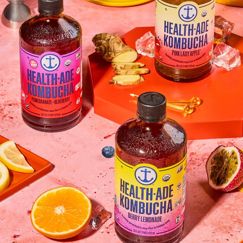 Pack 12 Pack (16 Oz Health-Ade Fan Favorite Variety Kombucha Tea, Organic Drink with Living Probiotics, Detoxifying