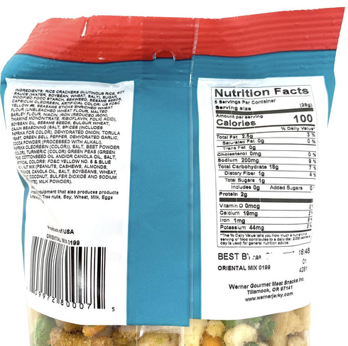 6 Oz. (Pack 3) Werner Oriental Trail Mix - Sesame Sticks, Crunchy Peas, & Rice Cracker Mix Bag